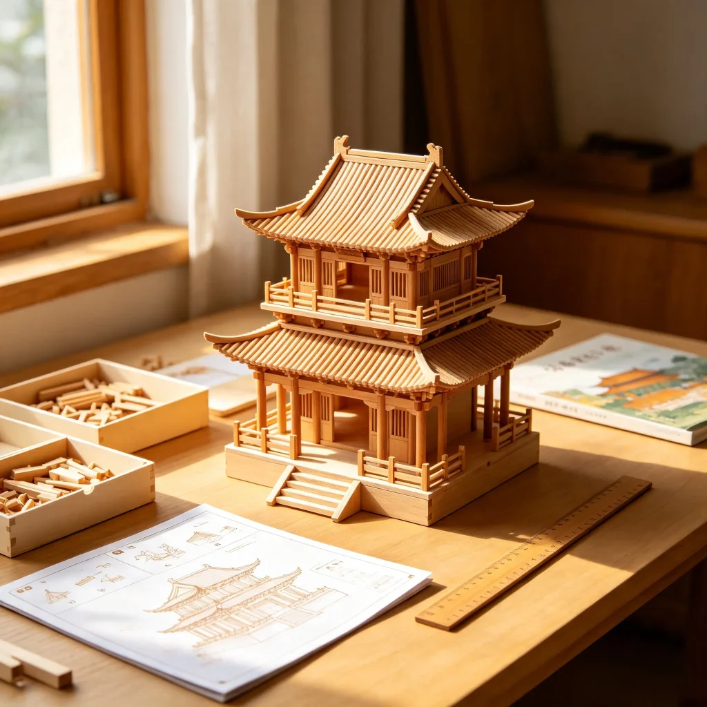 传统木结构建筑榫卯拼搭