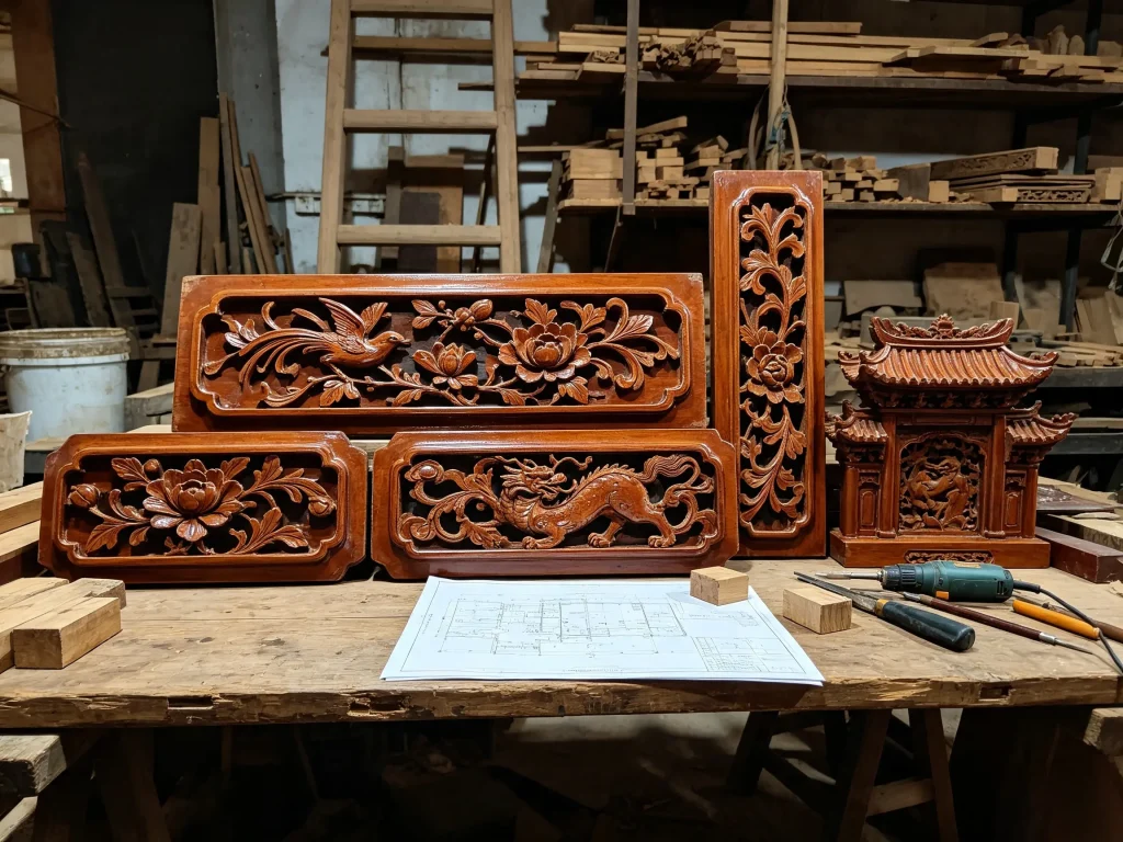 在传统建筑修缮和家具制作中，木雕技艺常常体现出澄海工匠的经验与审美
