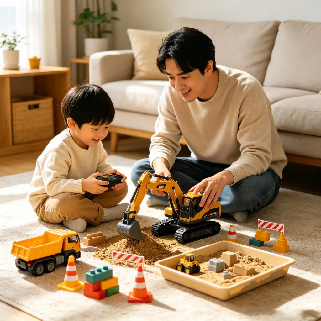 遥控工程车让孩子可以把想象中的建筑工地搬到眼前